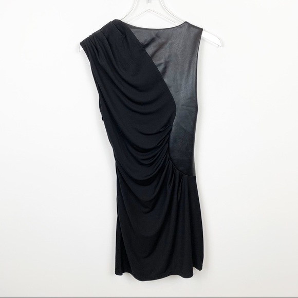 Bebe | Faux Leather Contrast Knit Dress - Picture 8 of 12